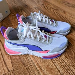 Puma sneakers, US children's size 5, colors: white, purple, peach